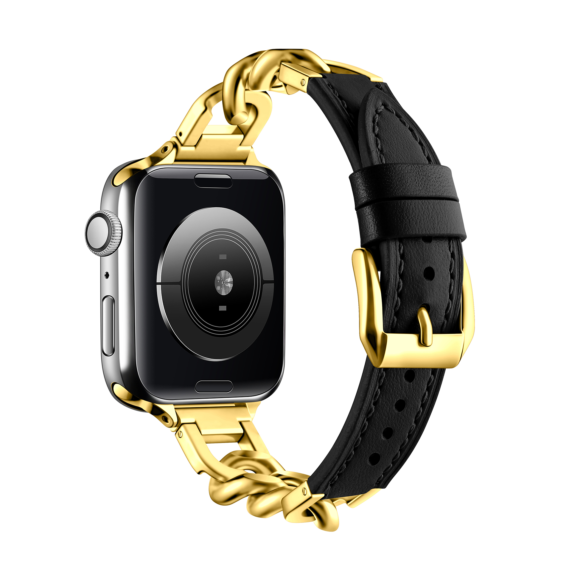 Correa de cuero para Apple Watch 10 Band 46mm 42mm 44mm 40mm 41mm 45mm pulsera de acero inoxidable para mujer iWatch Series 9 8 SE 7 6 cinturón