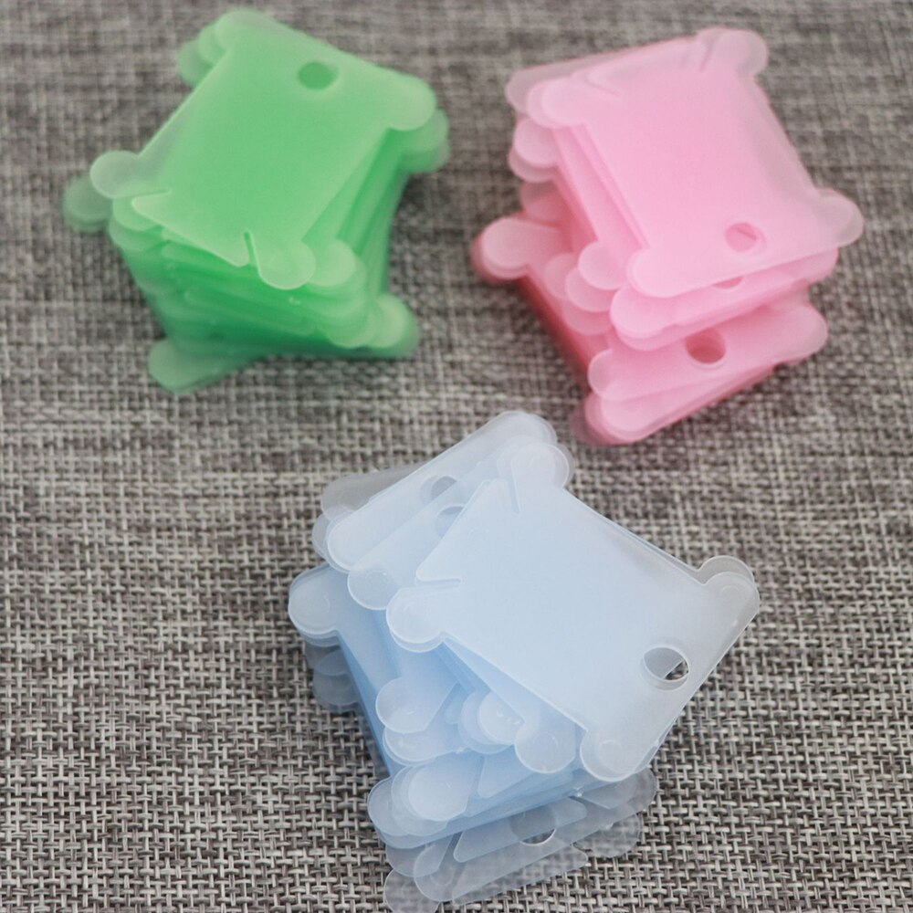 100pcs Embroidery Floss Craft Thread Bobbin Cross Stitch Storage Holder Plastic Sewing Thread Board Card Craft Kit 4cm