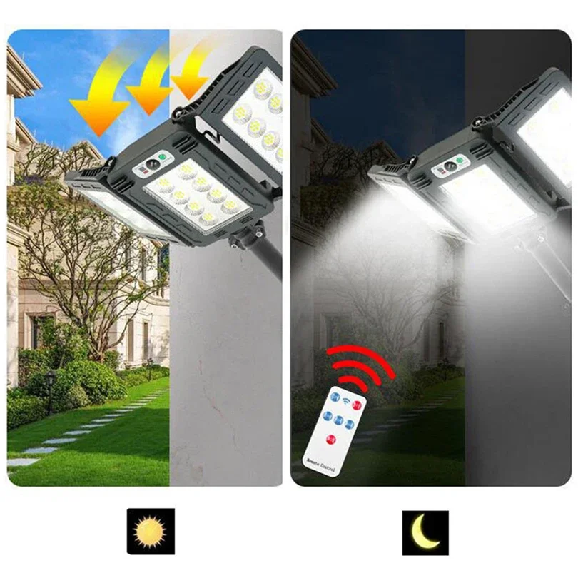 Kraftige utendørs solcellelamper bevegelsessensor vanntett vegglampe 800 ledet sollysbelysning hage med hagegatelys