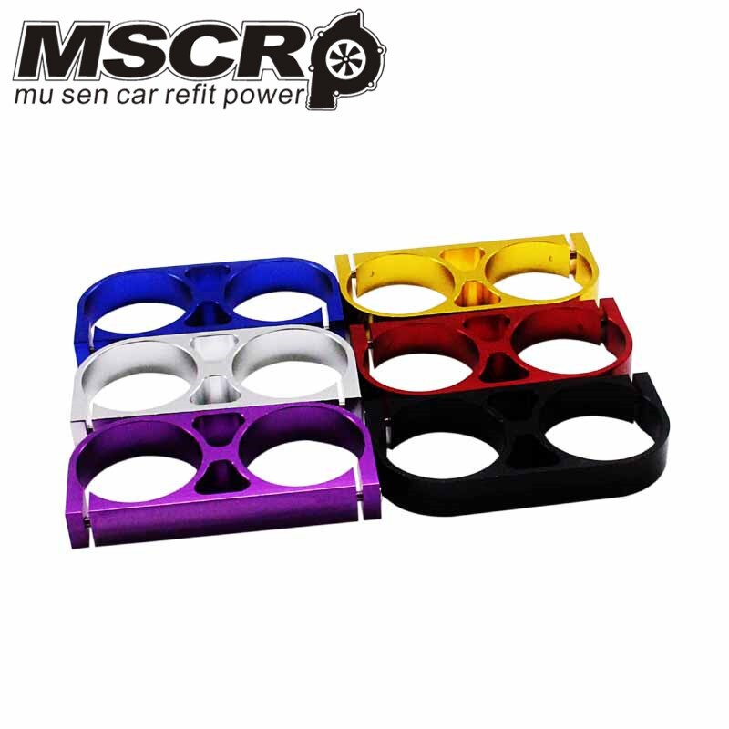 Billet Aluminum 60MM Dual Fuel Filter Fuel Pump Bracket /Clamp/Mount For 044 Fuel Pump