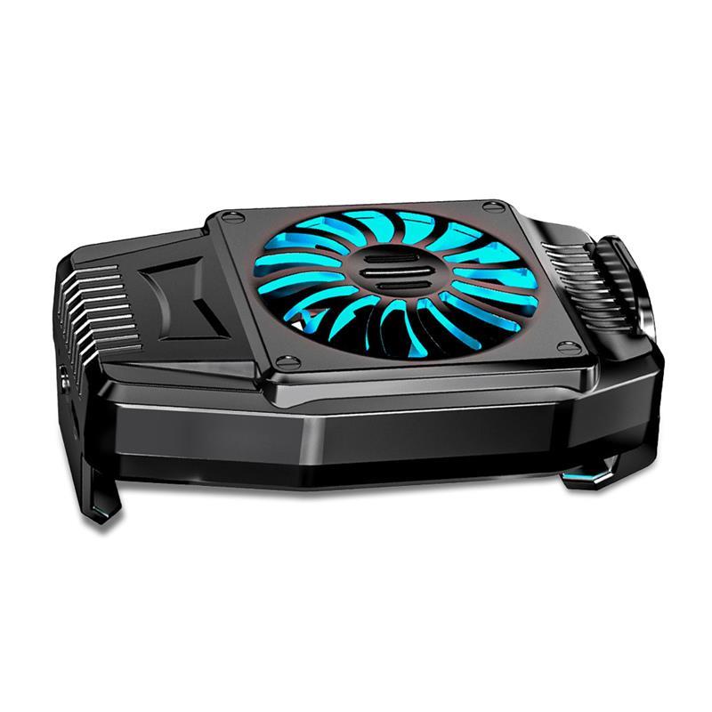 Telefoon Snelle Koelventilator Koeler Systeem Usb Oplaadbare 7500Rpm Verstelbare Gaming Warmte Radiator Smartphone Radiator Pad Met Licht: Black