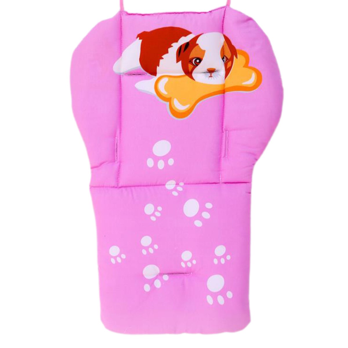 Cochecitos de dibujos animados para bebé, almohadilla, carrito bordado transpirable, algodón, cómoda, cojín Reversible para silla: C