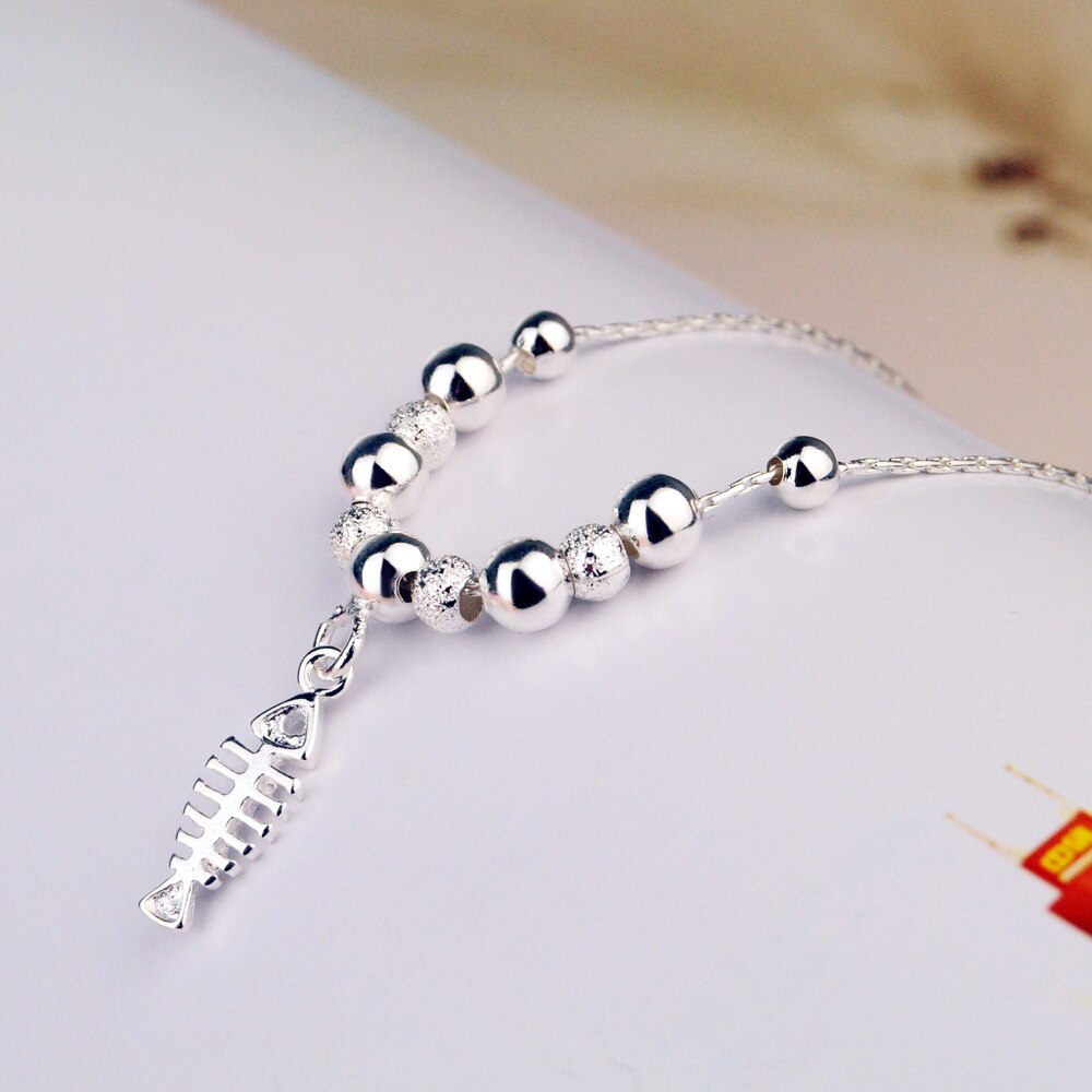 Anklet! brand jewelry genuine 925 solid silver beads anklet.fish anklet for women.Sterling silver jewelry