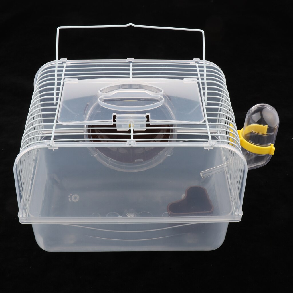 Portable Pet Hamster Cage Guinea Pig Gerbils Mice House with Heel: Coffee