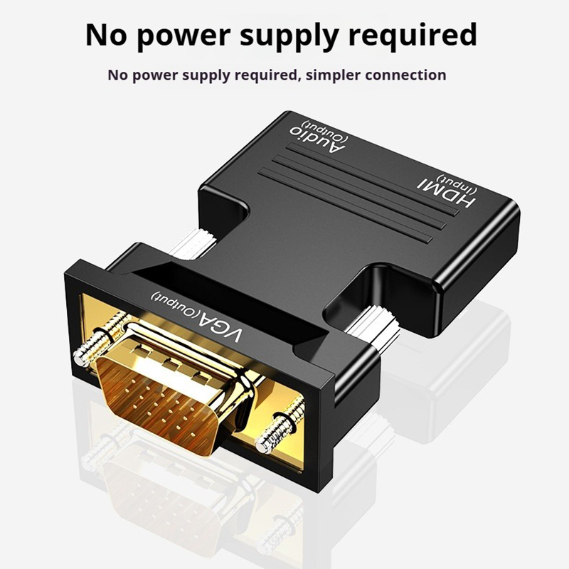 Hdmi till vga med ljudadapter, hd-kabelgränssnitt för pc/skärm/tv/projektor-omvandlare