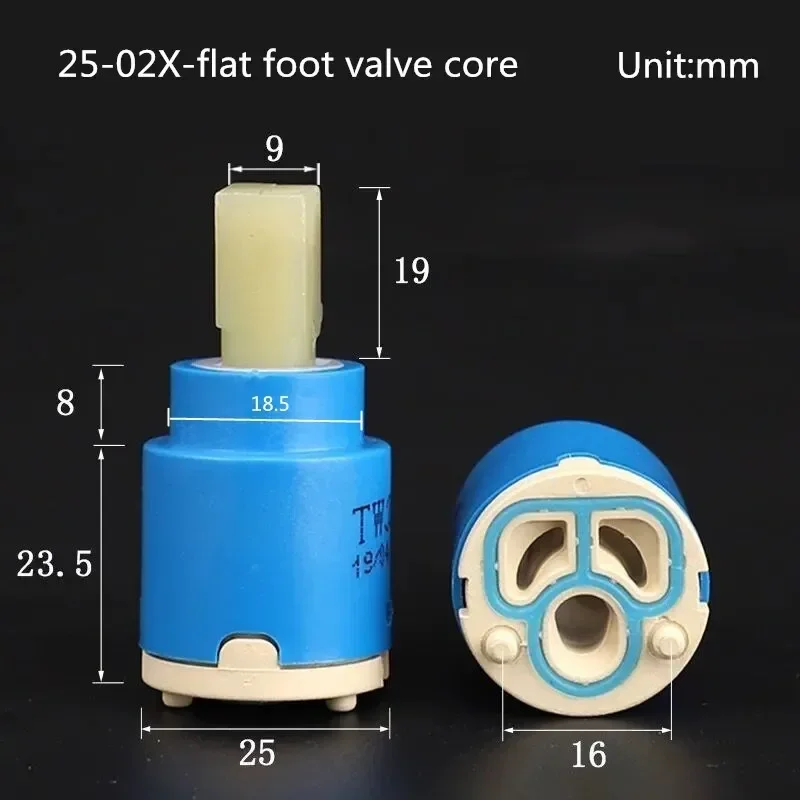 Cartouche en céramique pour robinet, 25mm/35mm/40mm, cartouche pour centre commercial, cuisine, bain, bassin, accessoires de douche: WHITE