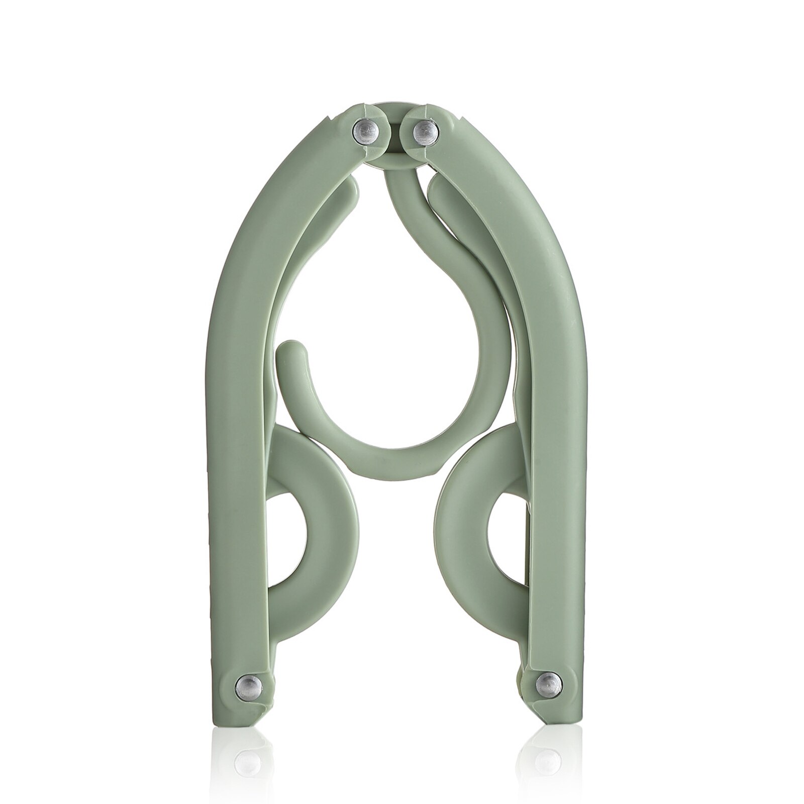 Multifunctional Portable Travel Folding Clothes Hanger Out Door Drying Rack Kids Home Storage Clothing Organizer: Gray Green