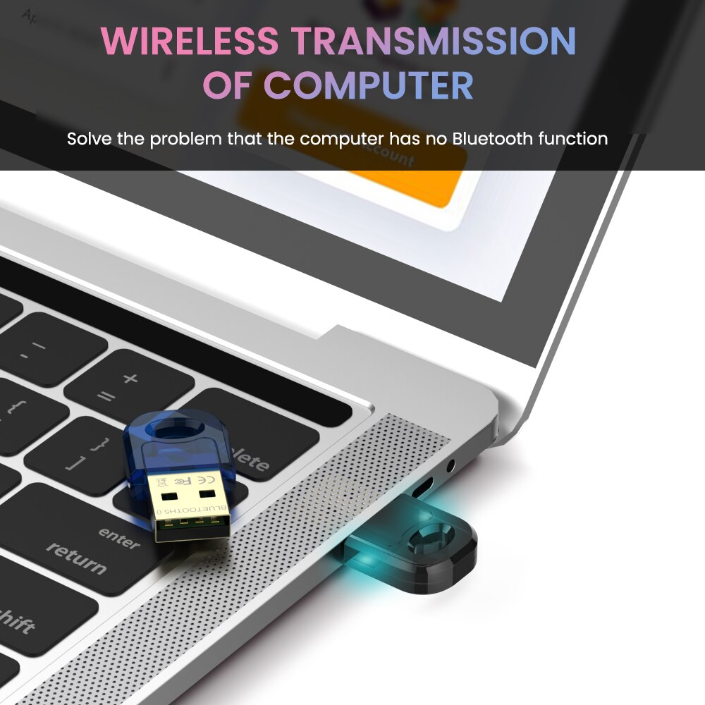 Adaptador de Bluetooth 5,0 para ordenador, transmisor USB inalámbrico, Dongle 5,0, Mini transmisor de Bluetooth 4,0 para PC