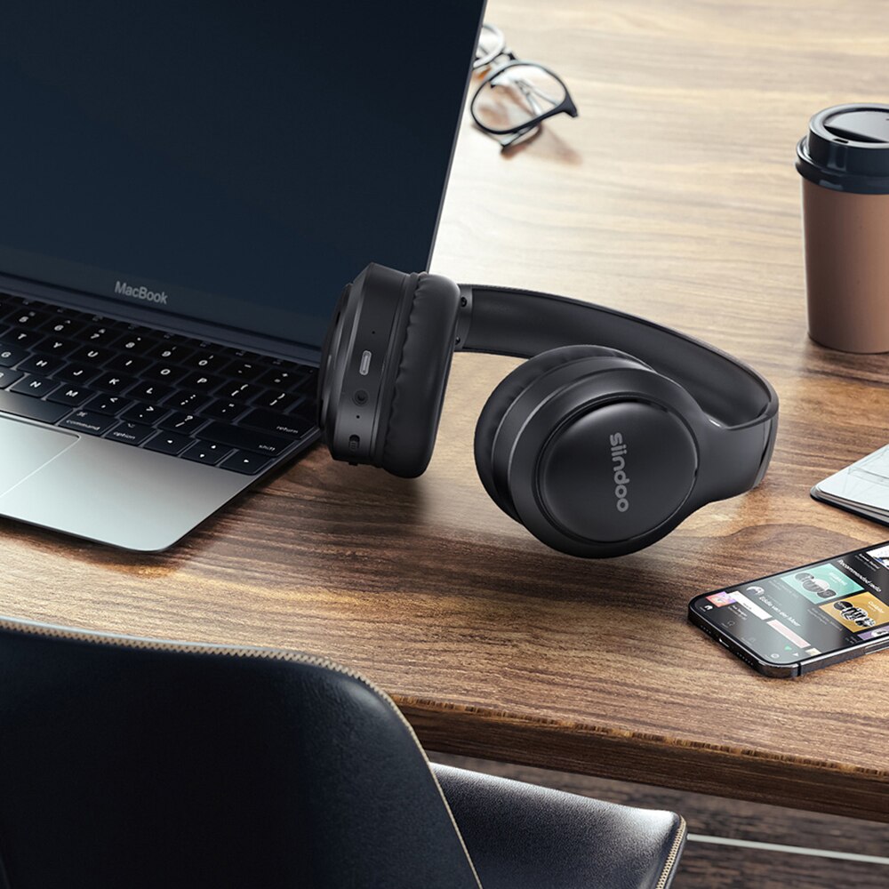 Siindoo JH919 auriculares inalámbricos Bluetooth auriculares estéreo plegables micrófono de reducción de ruido Supergraves para ordenador portátil PC TV
