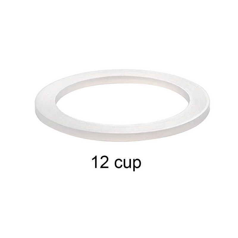 Juntas de silicona suaves y flexibles de repuesto, arandelas de sellado, anillos compatibles con macetas Moka Express de 1/2/3/6/9/12 tazas, color blanco, 1 Uds.: 12 cup