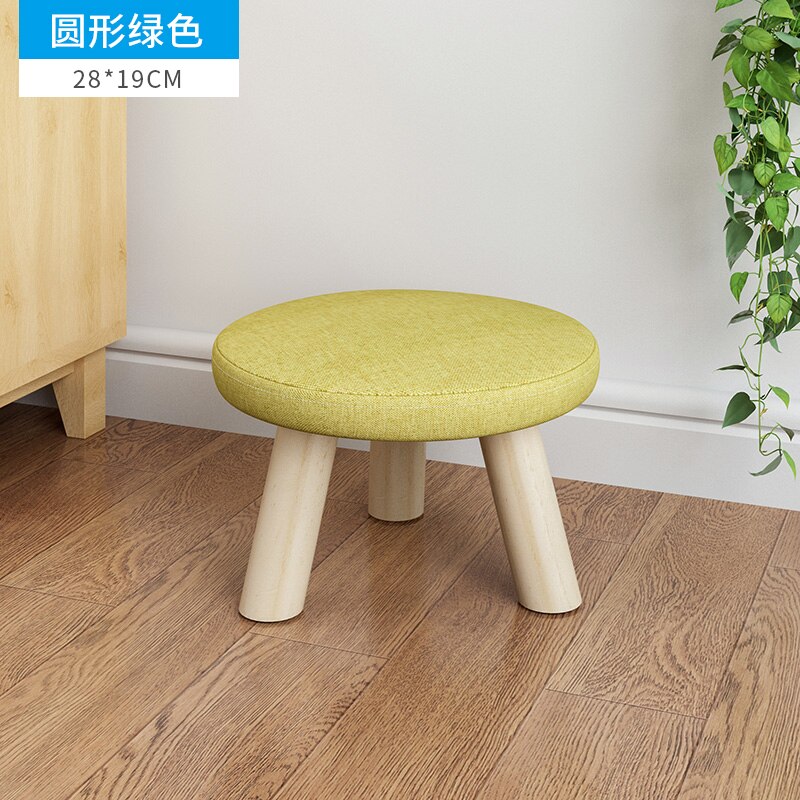 Tissus tabouret rond en bois maison adulte enfants canapé petite chaise basse poufs moderne changement chaussures banc: 10