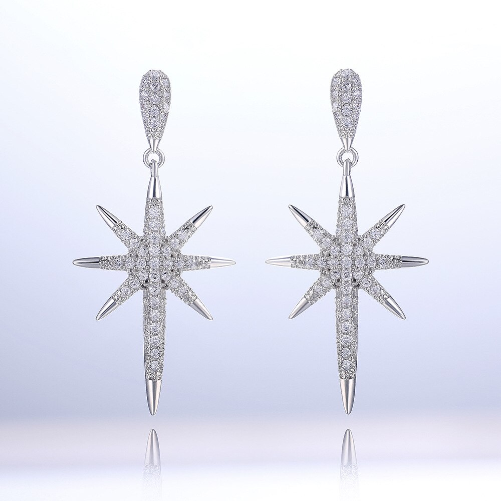 Boucles d'oreilles étoiles de luxe 925 en argent sterling pour femme bijoux anniversaire moonso  e5890