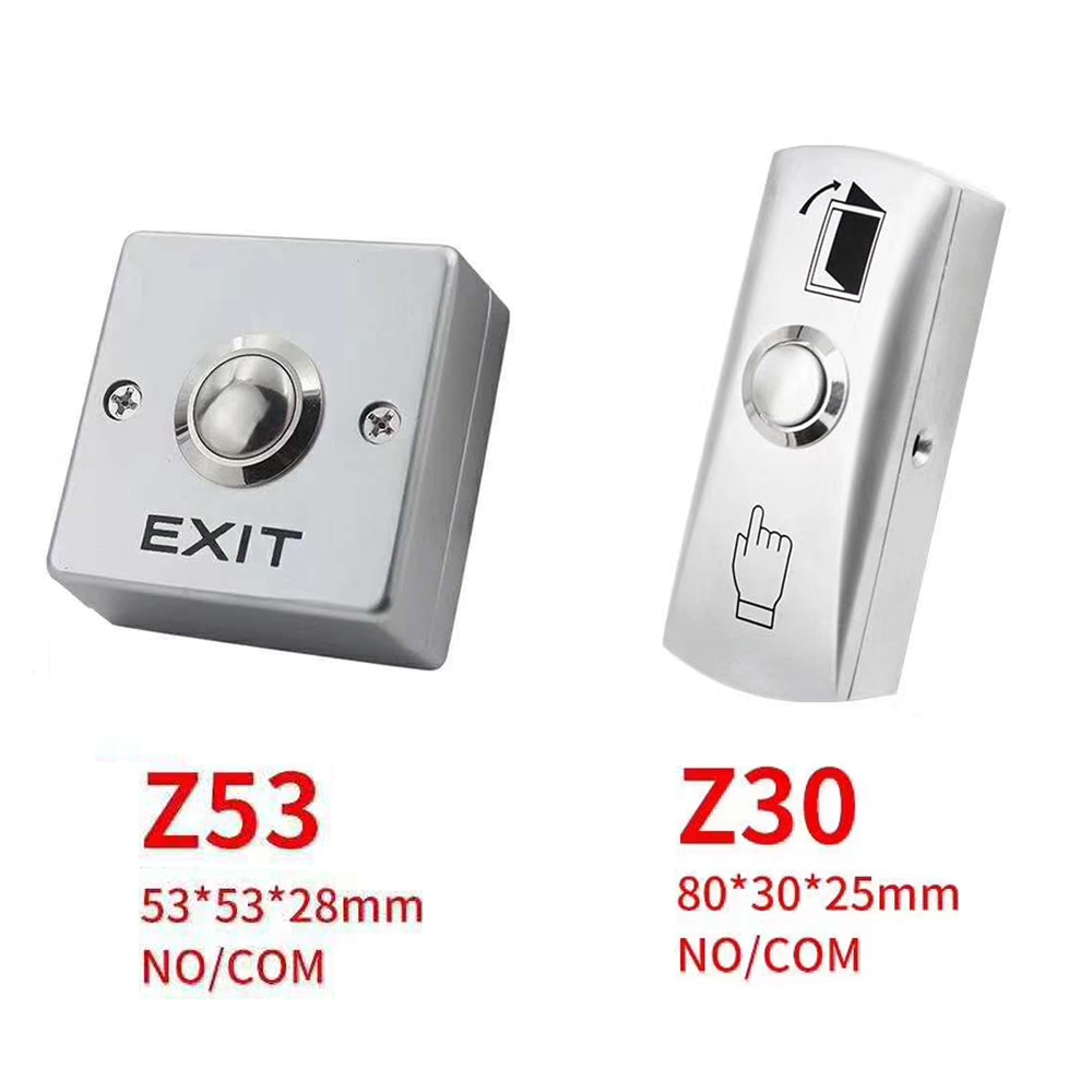 Zinc Alloy GATE DOOR Exit Button Exit Switch For Door Access Control System Door Push Exit Door Release Button Switch