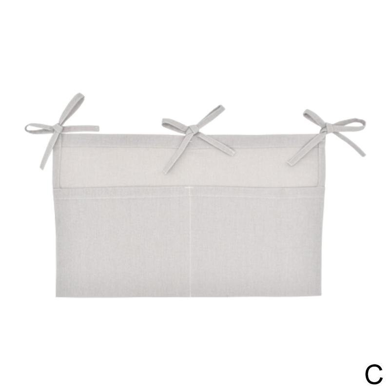 Baby bett lagerung hängenden beutel leinen doppel fach lagerung hängenden beutel multifunktionale windel tasche handtuch molaren spielzeug lagerung tasche: C