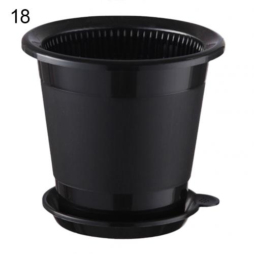 Drainage Slotted Hole Succulents Orchid Flower Inner Outer Pot Container Home Office Decor Planter Desktop Flower Pots: 18