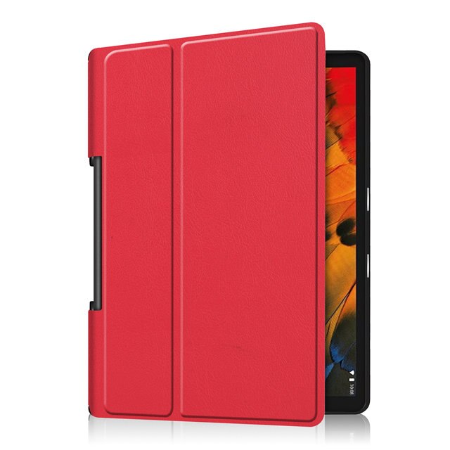 IBuyiWin magnetyczna skóra poliuretanowa etui na lenovo Yoga zakładka 5 YT-X705F 10.1 cala Tablet Funda Capa pokrywa do jogi Smart Tab + Film + długopis: red