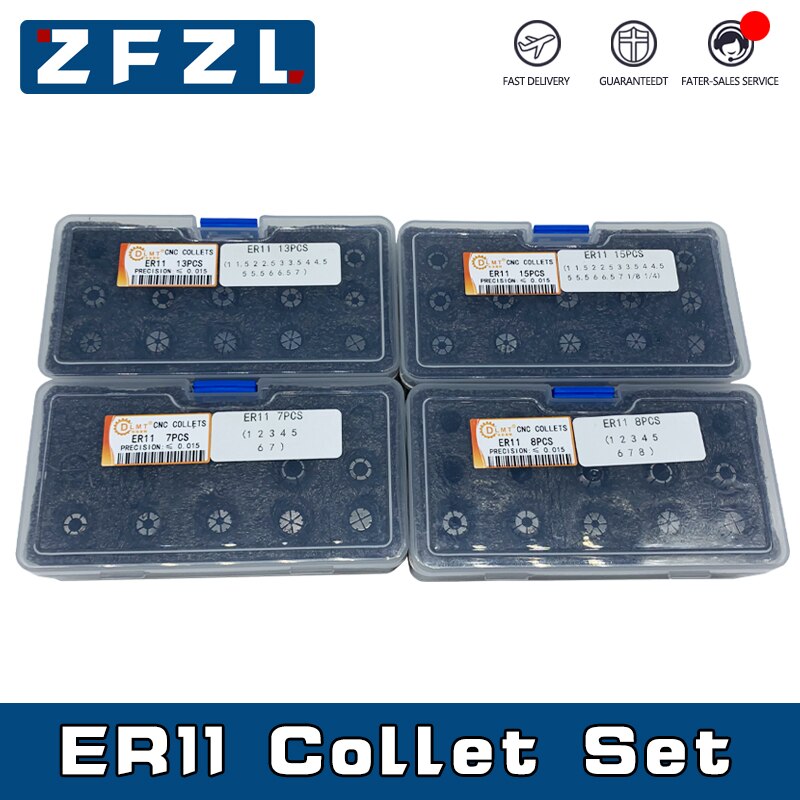 1Set ER11 Spring Collet Chuck 7PCS/8PCS/13PCS/15PCS CNC Milling Tool Holder Engraving Machine Spindle AA High Precision ER Chuck