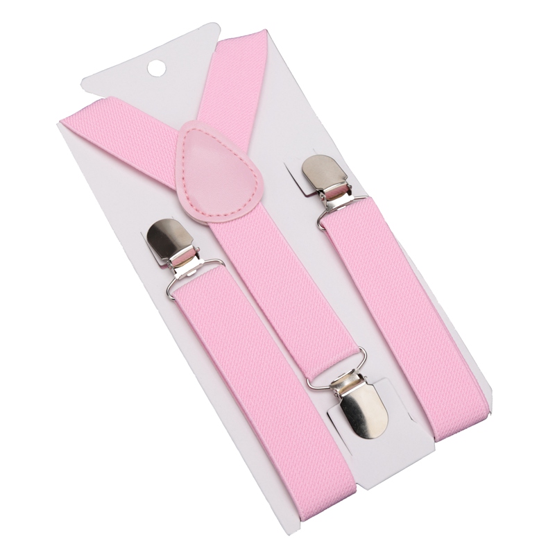 Soild Kleur Kinderen Riem Baby Jongens Meisjes Kleurrijke Bretels Clip-on Y-Back Bretels Strikje Elastische Kids verstelbare: Roze