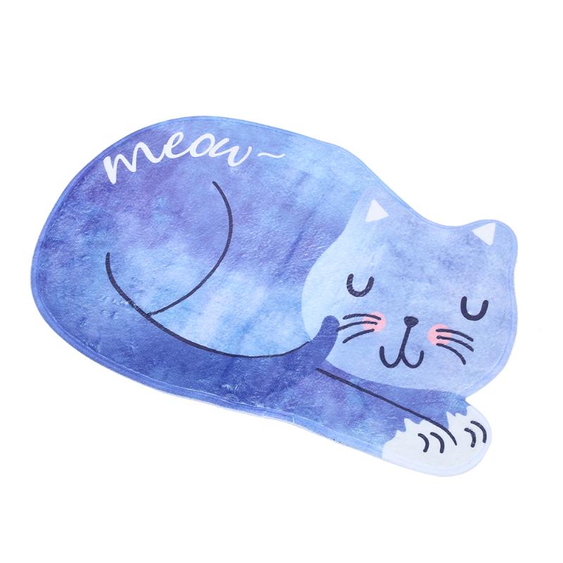 Alfombra de cocina lavable, productos de baño, alfombra, felpudo, tapete de baño, mesa de té, antideslizante esponjoso, Alfombra de gato durmiendo falsa