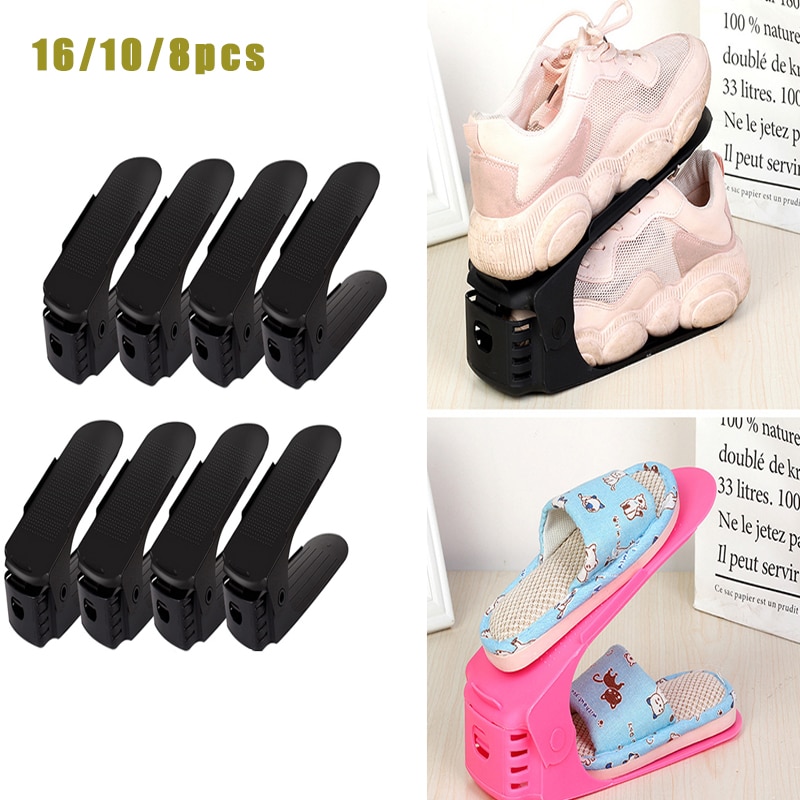 16/10/8 stücke dauerhaft Einstellbare Schuh Veranstalter Schuhe Unterstützung Slot Platzsparende Schrank Schrank Stehen Schuhe Lagerung Gestell Schuhkarton