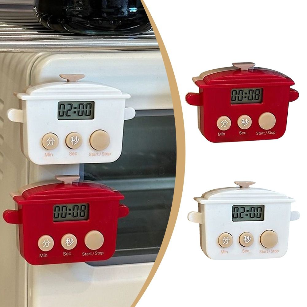Durable LCD Kitchen Timer Cartoon Shape Multifunctional Countdown Timer Digital Time Manager for Baking Cooking Sports Reminder