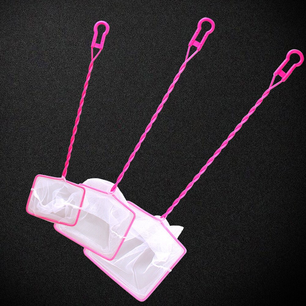 1 pc Pink Large Aquarium Fish Net Catcher Water Tank Small Big Fish Mesh Tropical Cold Water Net with Long Handle