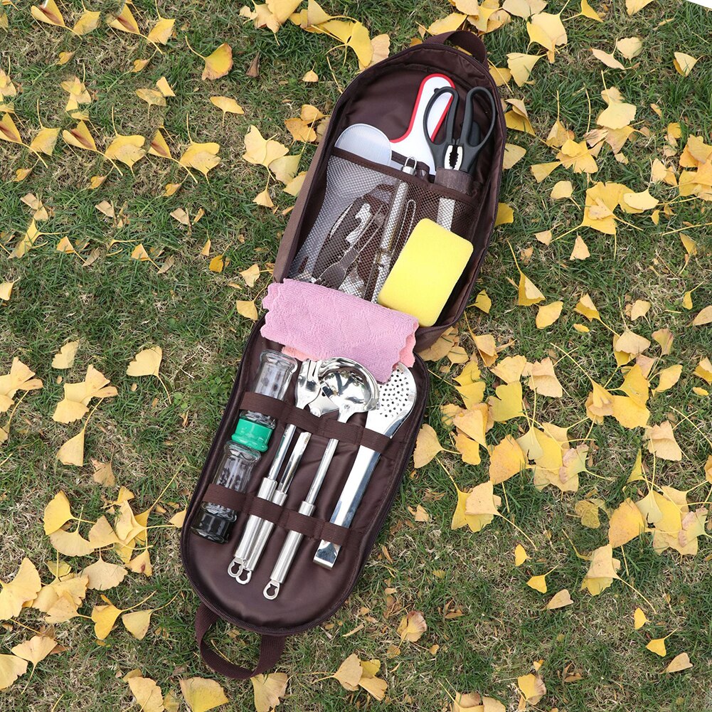 Camping en plein air ustensiles de cuisine conteneur de stockage sacs Portable vaisselle cuisine cuisine ustensile organisateur voyage BBQ sac de rangement
