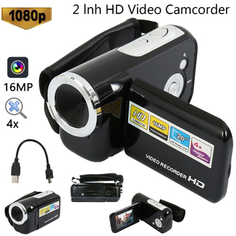 16MP Digital Video Camera Camcorder 4x Digital Zoom Handheld Digital Cameras With LCD Screen 2.0 Inches TFT LCD Camcorder: 1