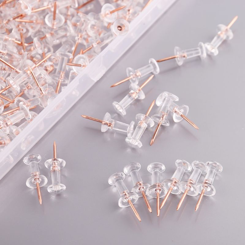 200pcs Push Pins Thumb Thumbtack Board Drawing PhotoWall Studs Office Supplies