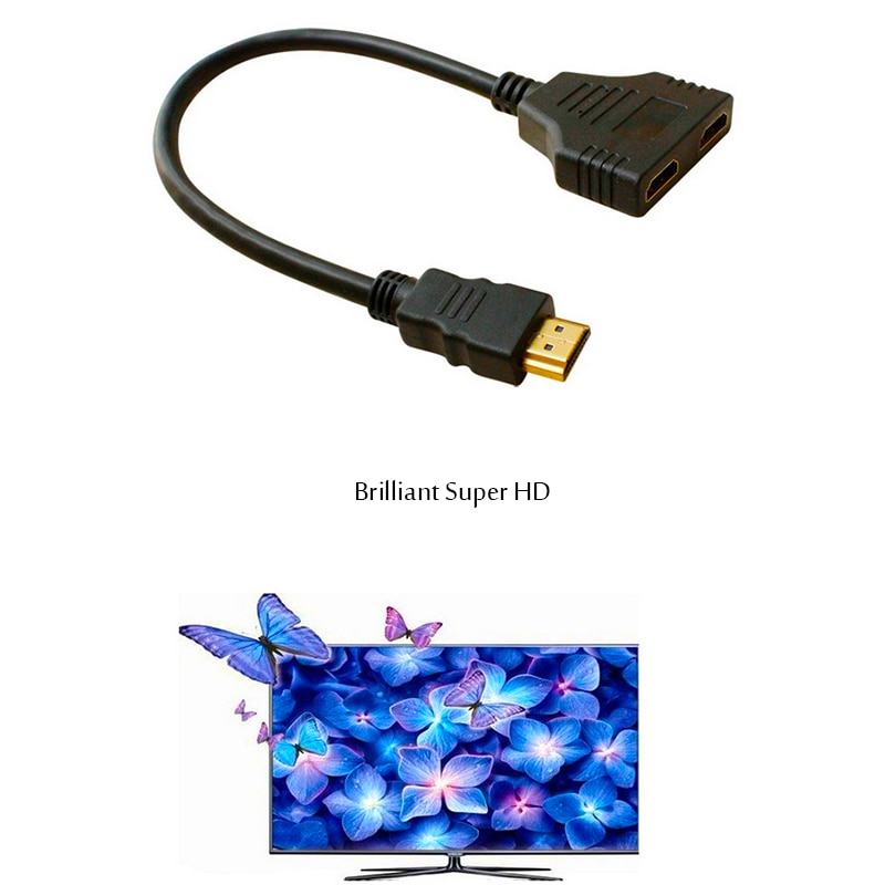 HDMI Splitter Kabel Male Naar HDMI Vrouwelijke Y Splitter Adapter voor Laptop HDMI HD LCD LED TV 30 cm 1 in 2 Splitter Adapter Converter