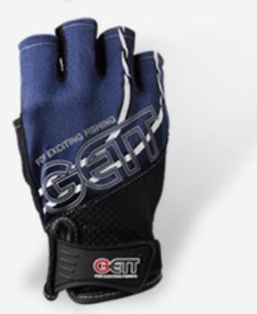 Gants de pêche japonais GETT coupe à trois doigts et coupe à cinq doigts gant de pêche anti-dérapant: blue 5 fingers cut / M