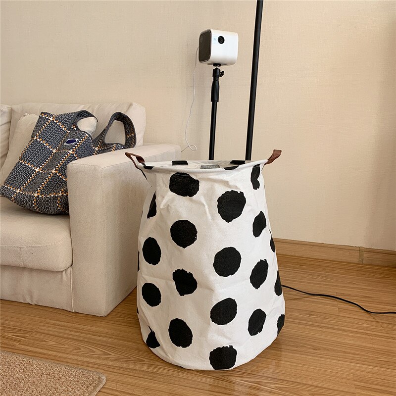 Folding Storage Bucket Laundry Basket Bag: Point 33.5x38.5cm