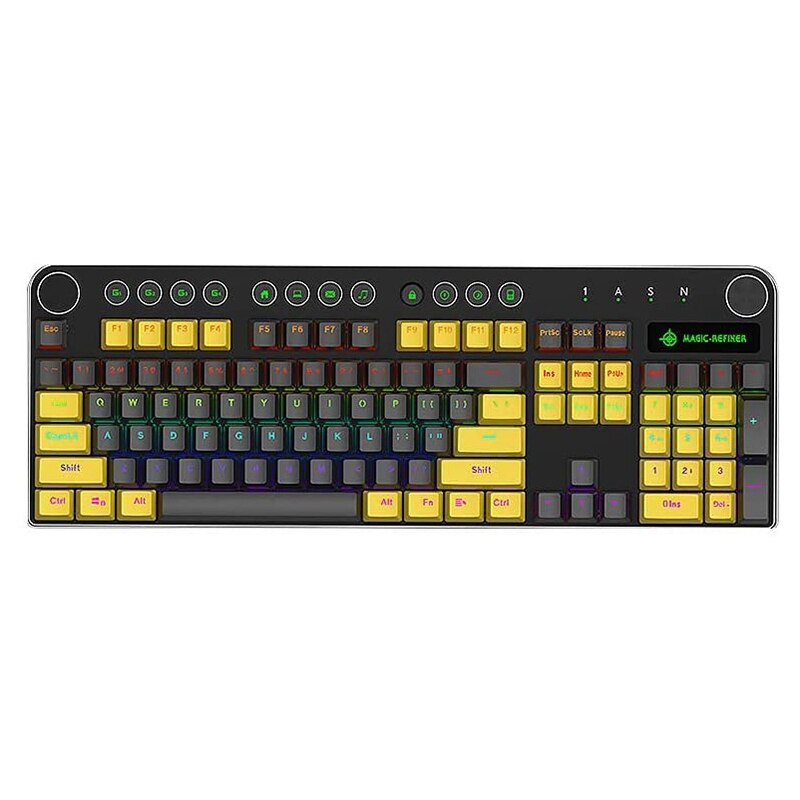 IC-REFINER MK13 104 Key USB Wired Mechanical Gaming Keyboard LED Backlit PBT Keycap Notebook Desktop Keyboard