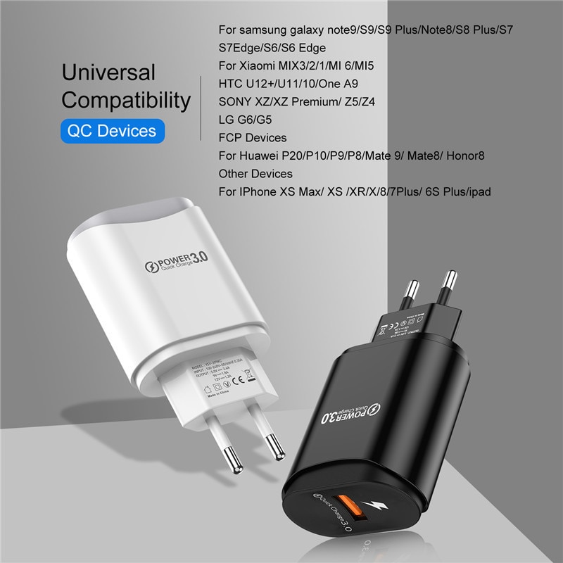 3A USB Ladegerät Schnell Ladung 3,0 Für iPhone 12 Pro Für Samsung Xiaomi EU/UNS Wand Handy Ladegerät adapter QC 3,0 Schnelle Lade