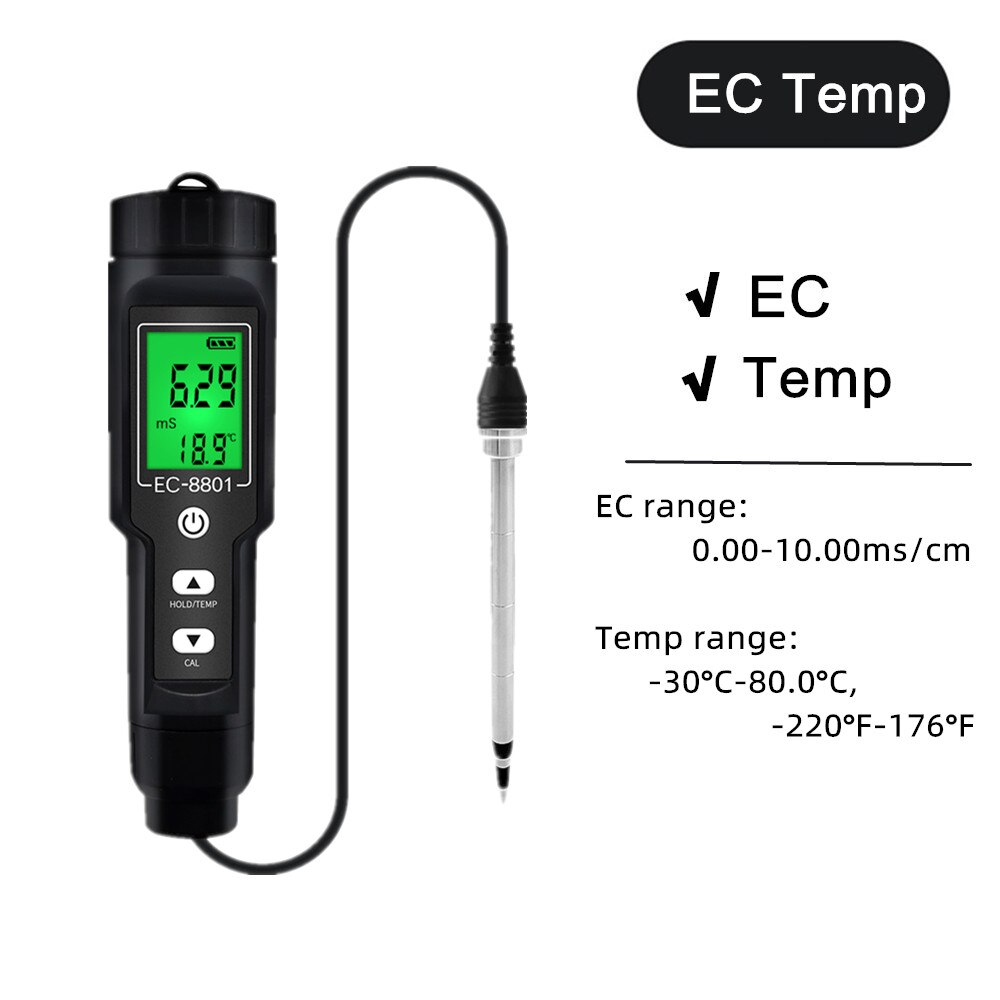 Medidor de Ph y humedad del suelo, medidor EC para el suelo, TDS CF, luz solar, humedad, jardín, Sensor de humedad del suelo opcional
