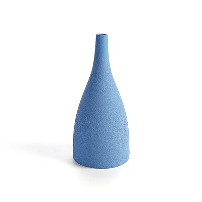 Jarrón azul esmerilado de cerámica, jarrón de mesa, jarrón clásico de China, arte y artesanías, decoración del hogar,: E