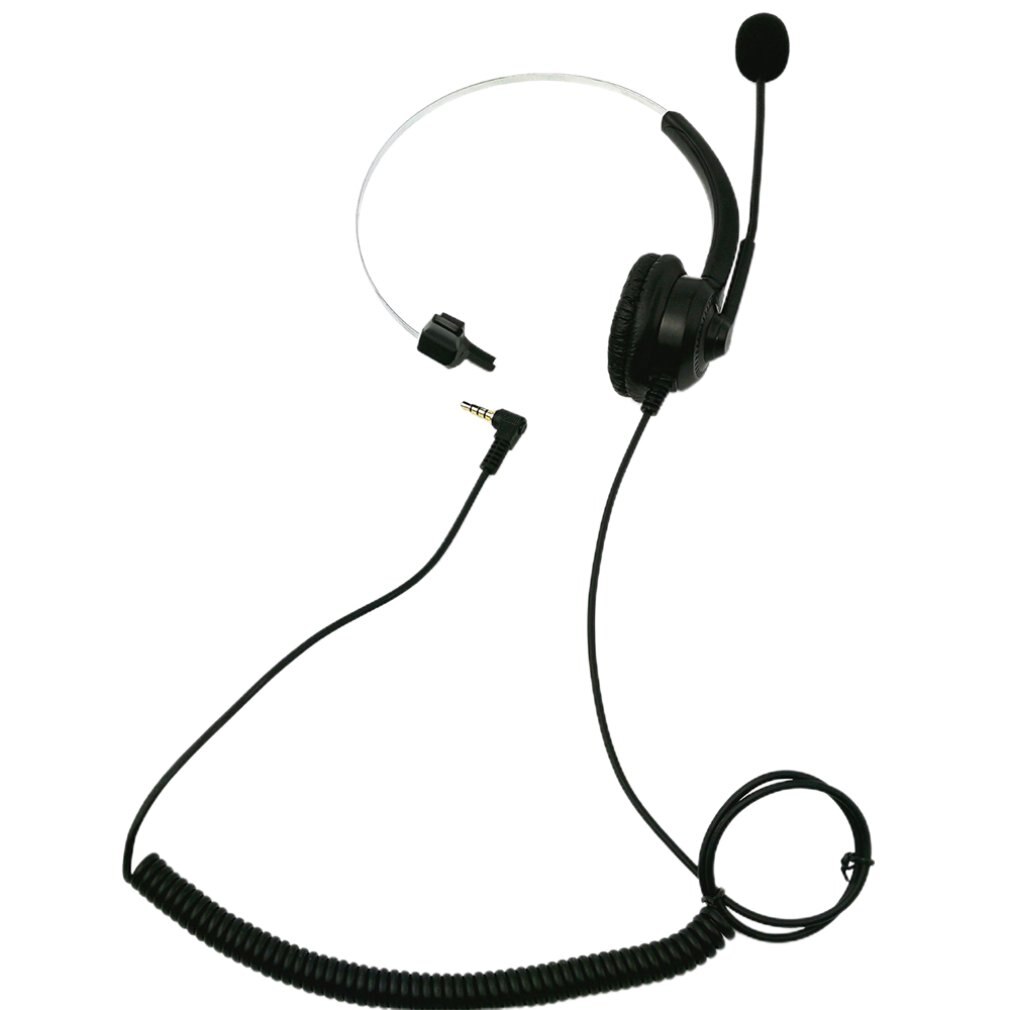 Call center headset med mikrofon 3.5mm stik telefon stemme interphone hovedtelefon til computer pc spil volumen kontrol
