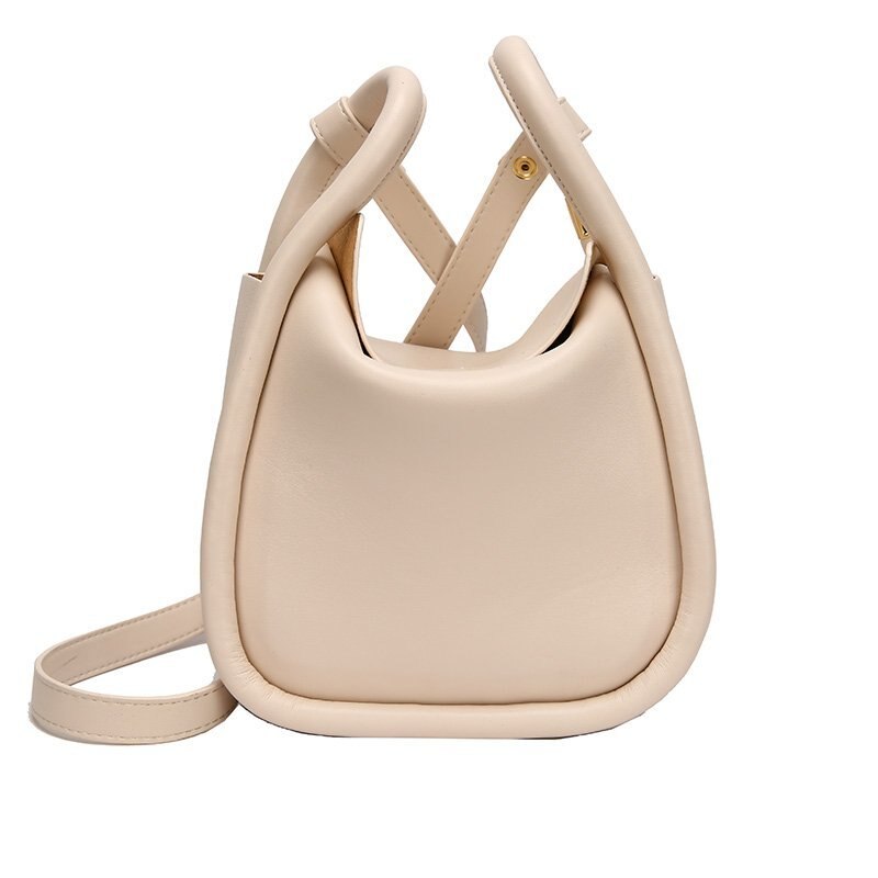 Sacos de balde de couro do plutônio da cor sólida para as mulheres 2020 verão simples senhoras crossbody ombro bolsas senhora sacos da forma: Beige