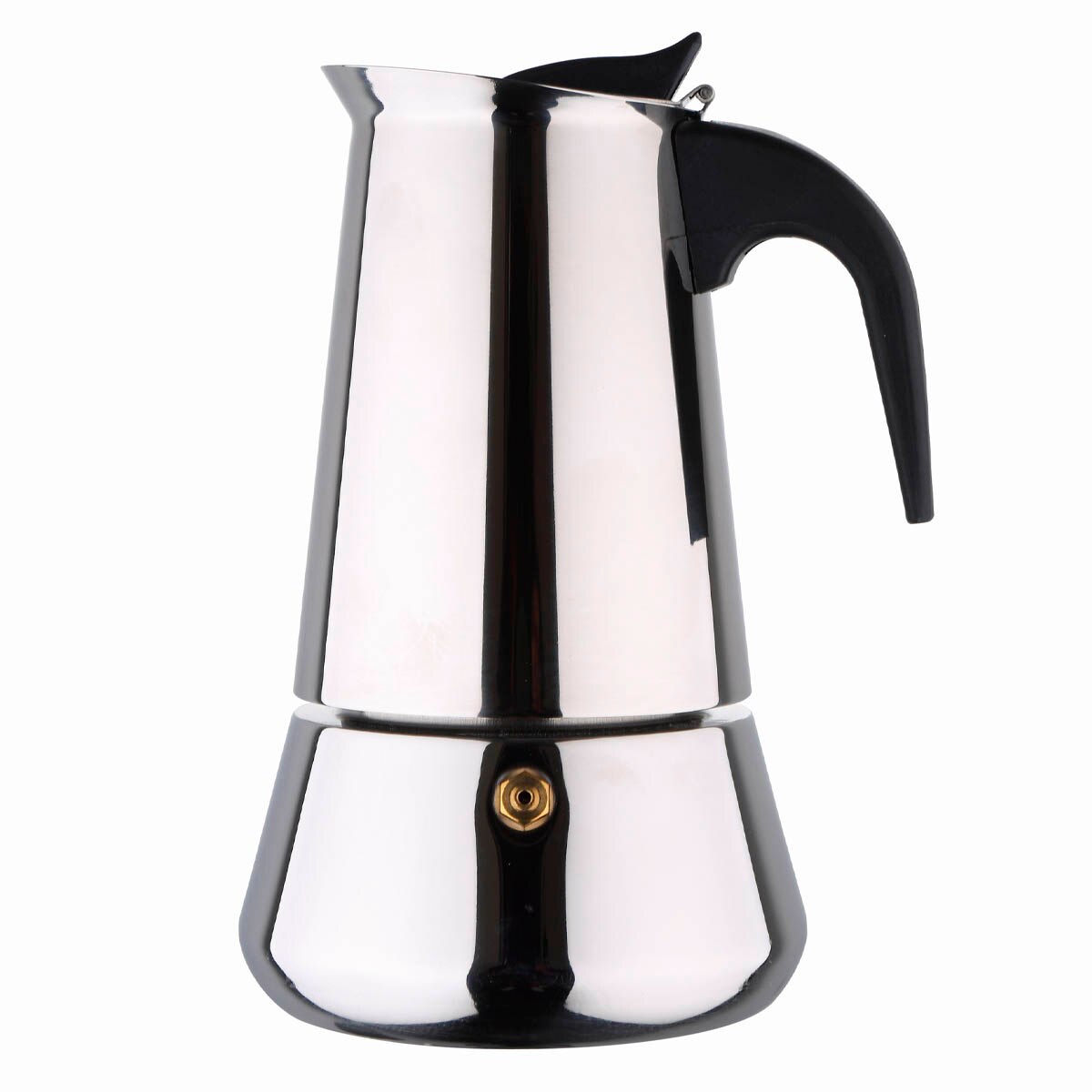 Cafetière italienne en acier inoxydable, machine à café italienne élégante, professionnelle, sûre, poignée en caoutchouc ferme, facile à utiliser et à nettoyer, s&#39;adapte à tous les types de cuisine: 9 cups