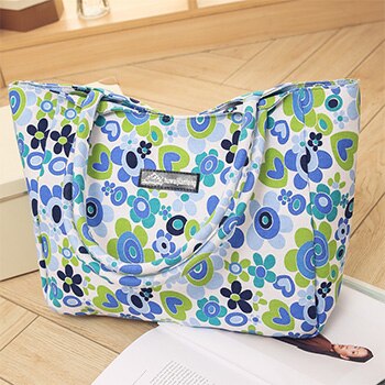 Mara Traum Damen Einzel Schulter Strand Taschen Wasserdichte Leinwand Zipper Faltbare Floral Gedruckt Stirp Einkaufstasche Tote Frauen: Style  2