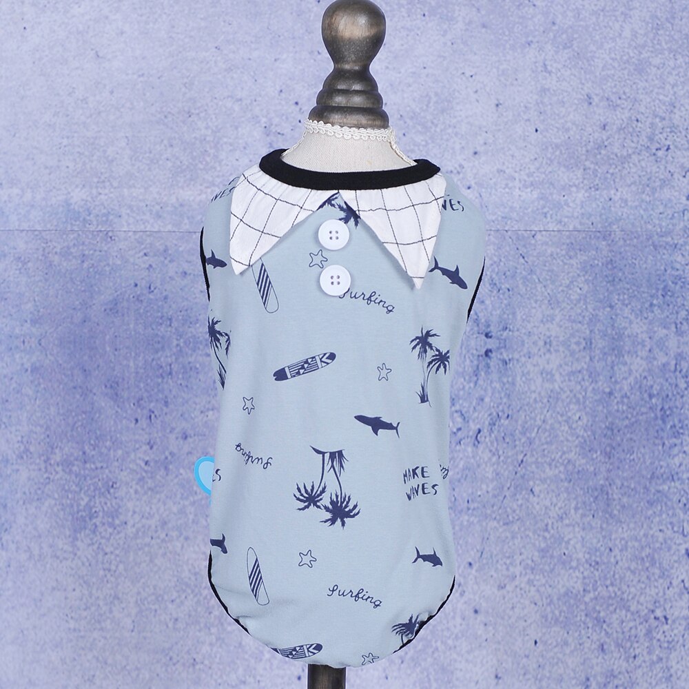 Boy Dog Cat Shirt T-shirt Floral Pet Puppy Shirts Spring/Summer Clothing Apparel 5 Sizes 4 Colours: Lt Blue / S