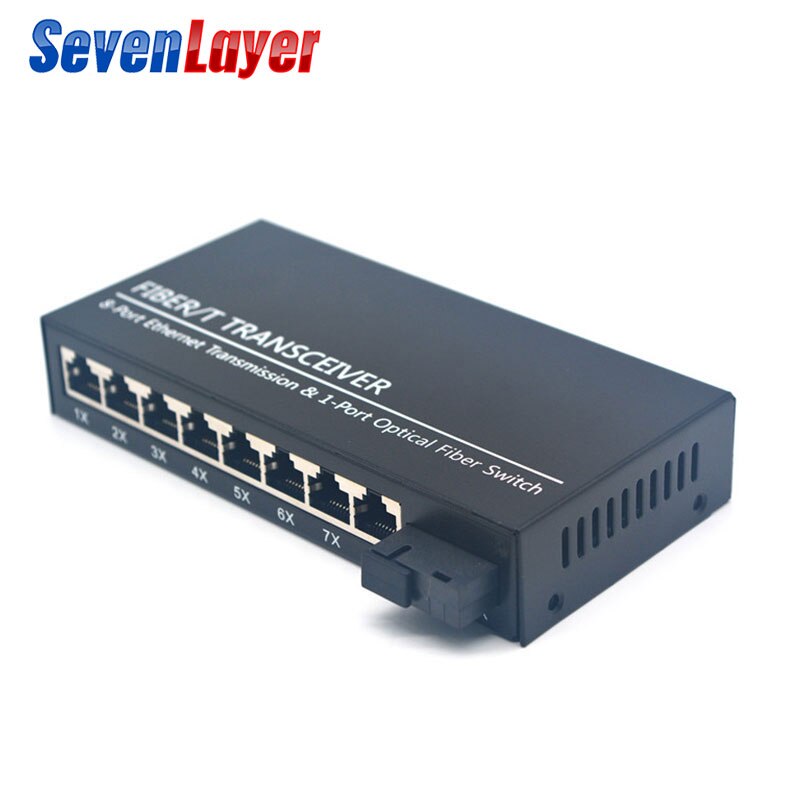 fiber optical switch 8 RJ45 1 SC fiber Port 1G8E Media Converter 10/100/1000M Gigabit switch Ethernet Single Mode