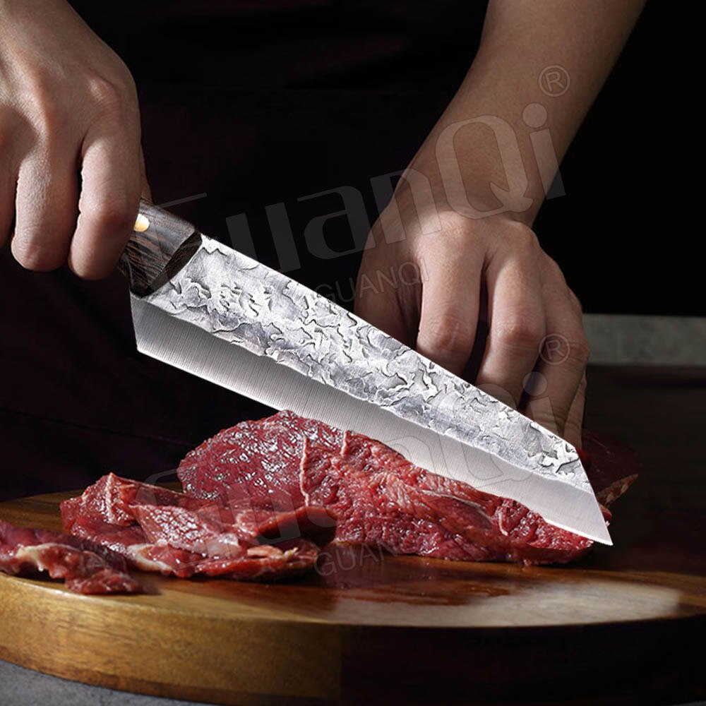 7 Inch Handgemaakte Keuken Cleaver Mes Vlees Vleesmes Hoge Carbon Staal Keuken Chef Mes Slachten Mes Hakmes