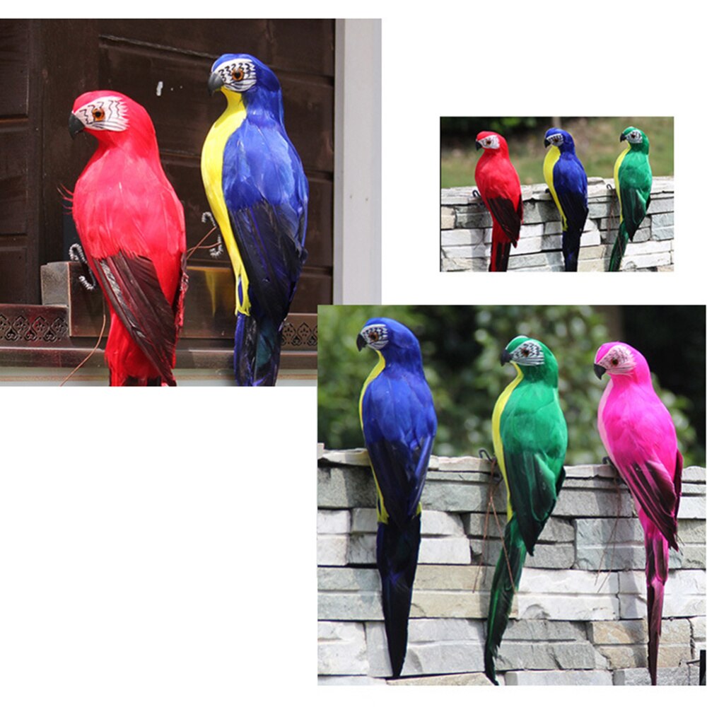 Pluma de loro Artificial, accesorios de jardinería, adorno para manualidades, adorno para aves, modelo de loro (rosado)