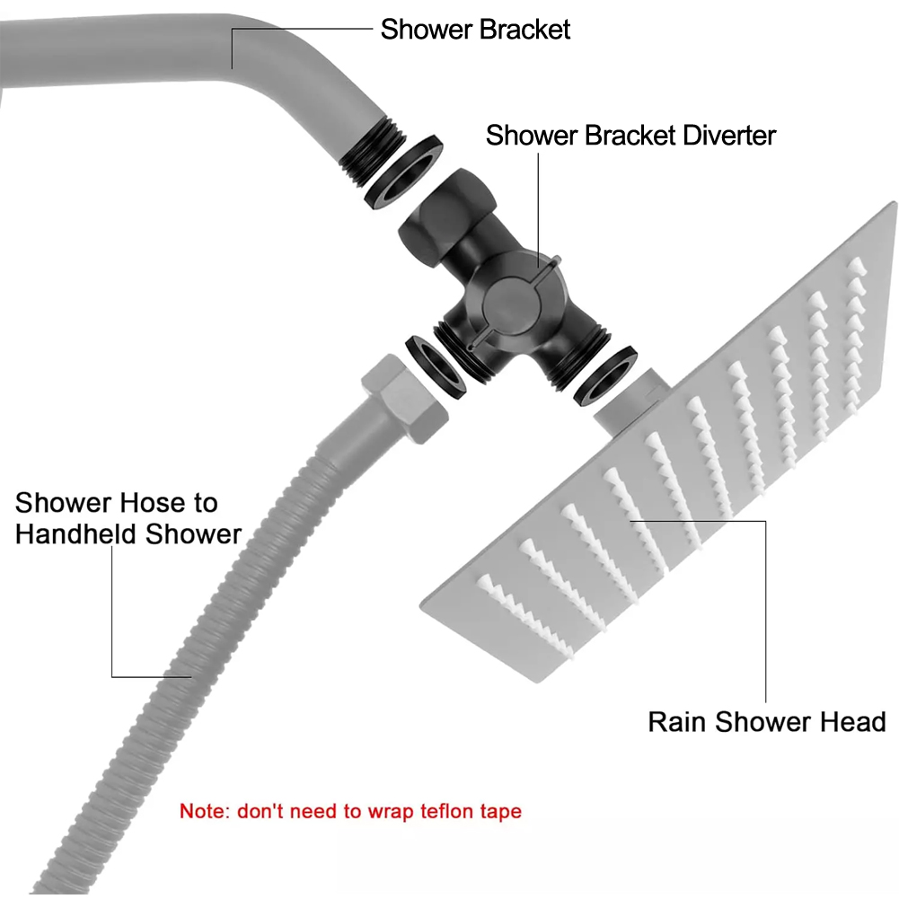 3-Wege G1/2 Auslass Duschkopf Umstellventil T-Adapter Duschschlauch Wasserhahn Splitter 3 Modus Schalter Adapter Badezimmerzubehör