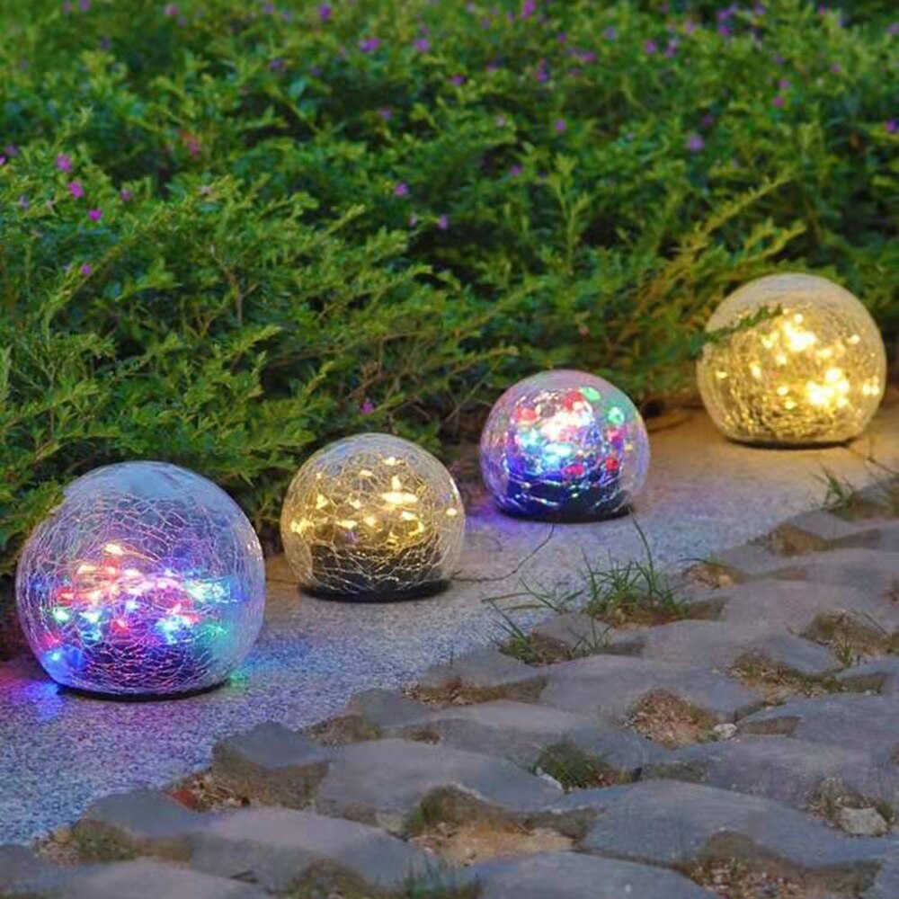 Led Solar Ground Light Tuin Binnenplaats Decoratie Begraven Licht Kerst Outdoor Glas Bal Licht