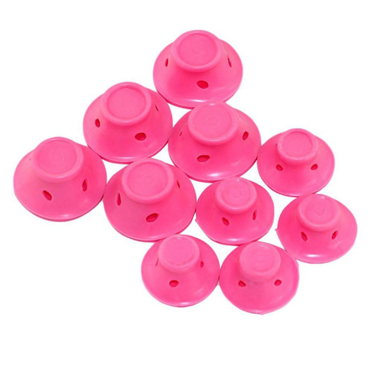 10 teile/satz Weiches Haar Rollen Haar Lockenwickler Keine Wärme Haar Styling Werkzeuge Blau Rosa Einfach Twist Rollen Einfach Haar Pflege Eisstockschießen: Rosa
