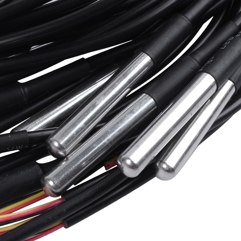 DS18b20 Waterproof Temperature Sensors Temperature Transmitter 10pcs) Black