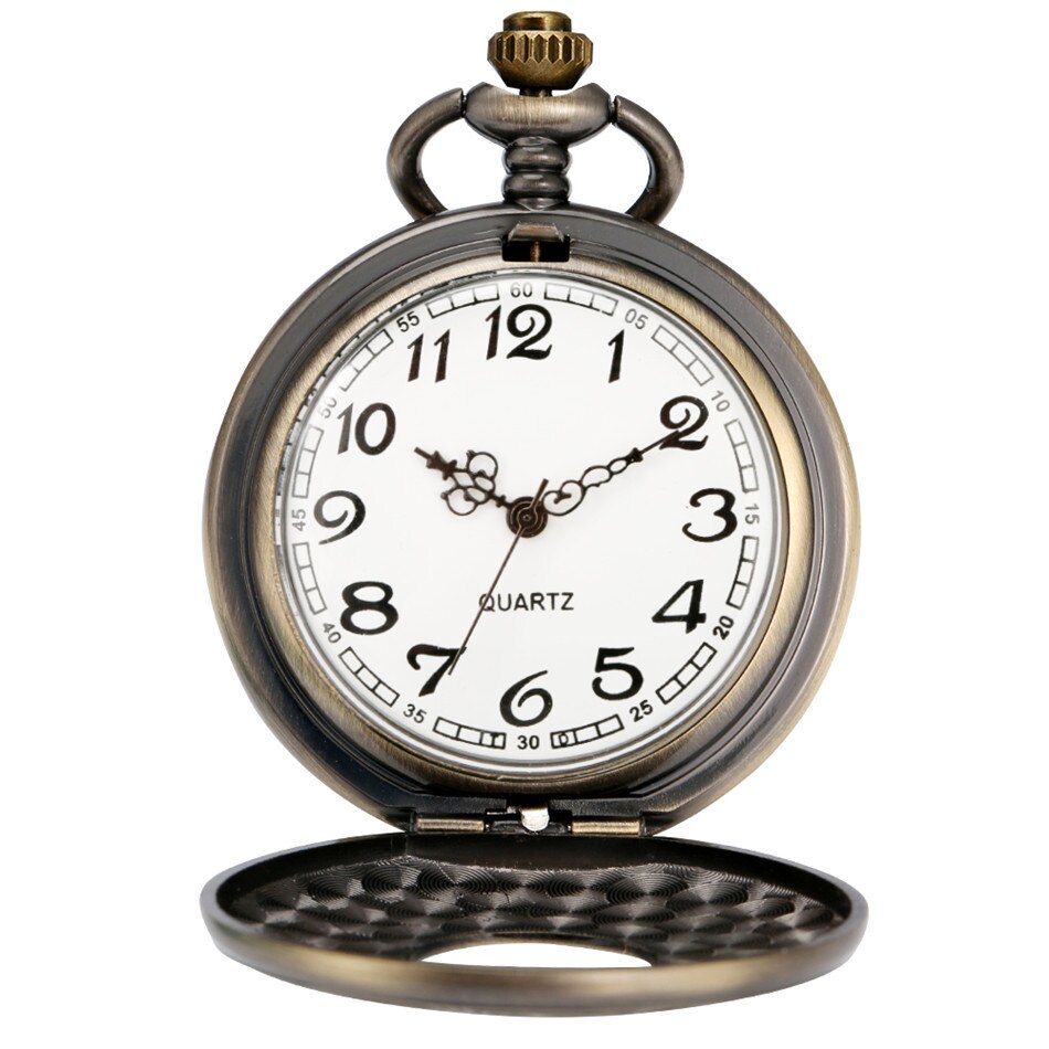 Romertal bronze quartz lommeur klassiske arabiske tal display halskæde ur antik vedhæng ur mænd kvinder børn