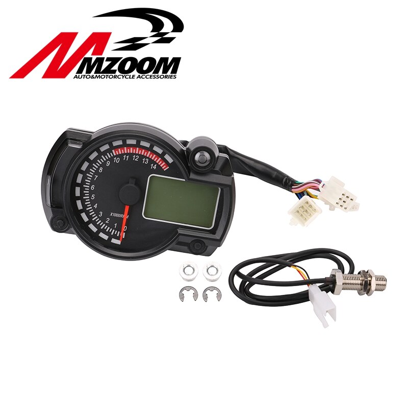 15000rpm Moderne Motorrad Digitale Licht LCD Digital Manometer Tachometer Tachometer Kilometerzähler Einstellbare Motorrad Tacho